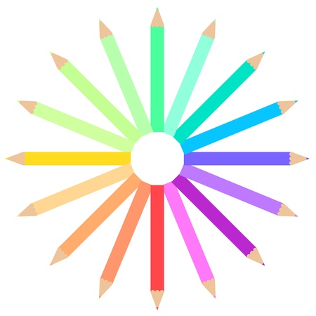 a Colourful pencil wave frame, Eps version 10のイラスト素材