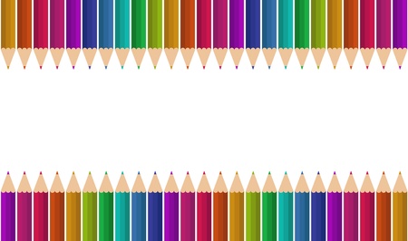 a Colourful pencil Straight line frame, Eps version 10のイラスト素材