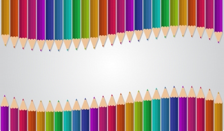 a Colourful pencil wave frame, Eps version 10のイラスト素材