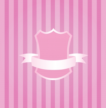 A pink baby badge illustration with a ribbon, Eps V10 のイラスト素材