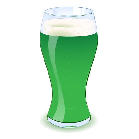 An illustration of a St Patricks green beer with bubbles in it  Eps V10のイラスト素材