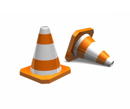  orange traffic cones の写真素材