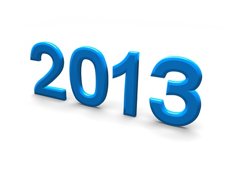 2013 in blue writing against a white background の写真素材