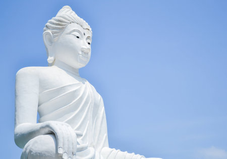White image of Buddhaの写真素材