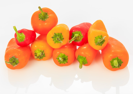Multicolored Mini Sweet Bell pepperの写真素材