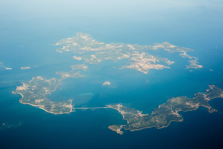 Flying through Penghu, Taiwanの写真素材