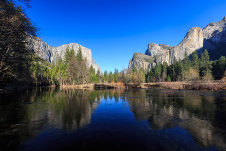 Valley View at Yosemite National Park, California, USAの写真素材