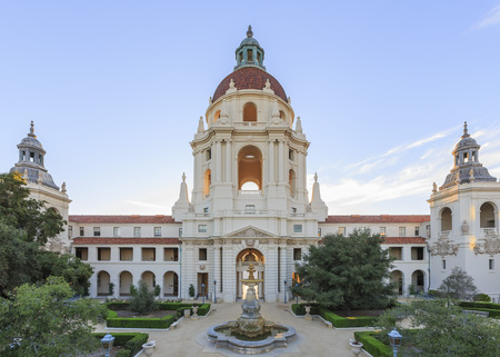 The beautiful and classical Pasadena City Hall near Los Angeles, Californiaのeditorial素材