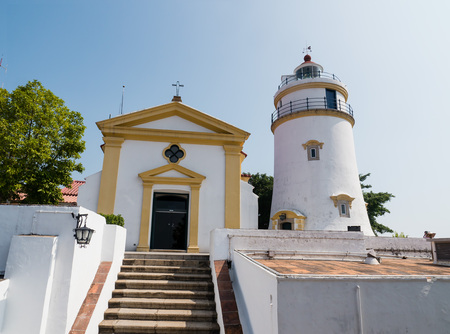 The famous light house at Guia Hill, Macau, Chinaの写真素材