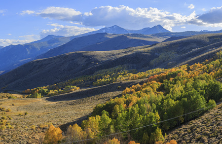 Beautiful fall color at Conway Summit, Californiaの写真素材