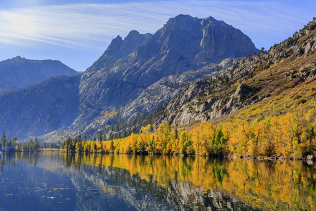 Beautiful fall color in Silver Lake, Californiaの写真素材