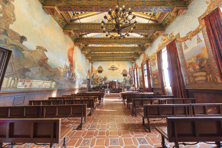 Beautiful interior of Court House in Solvang, Californiaのeditorial素材