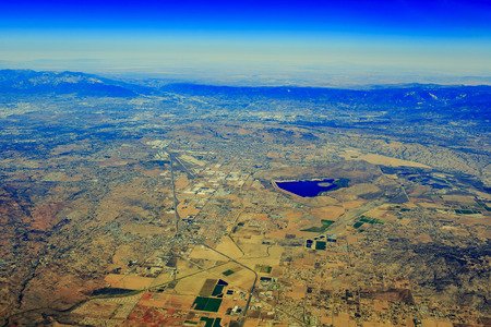 Aerial View of Lake Perris State Recreation Area at Edgemontの写真素材