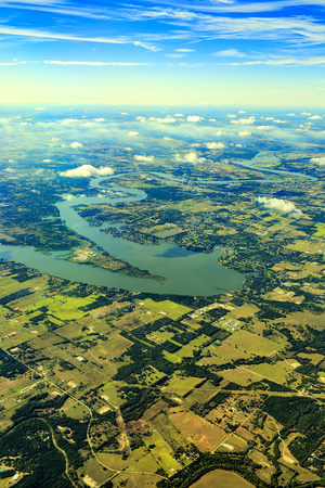 Beautiful Aerial view of Lake Texomaの写真素材
