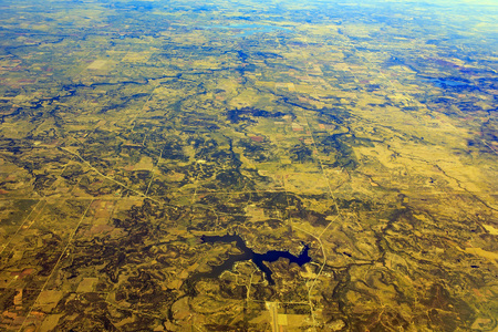 Aerial view of Texas, U.S.A. at morning timeの写真素材