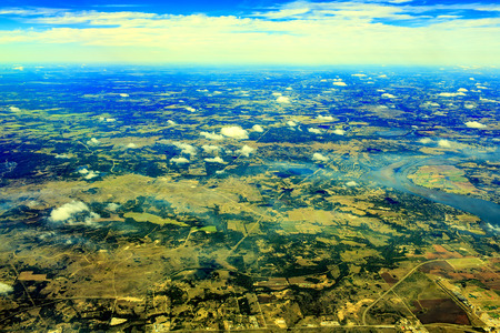 Beautiful Aerial view of Lake Texomaの写真素材