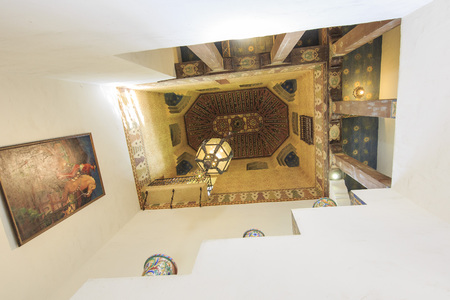 Beautiful interior of Court House in Solvang, Californiaのeditorial素材