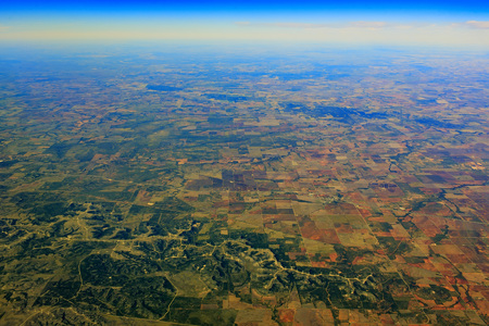 Aerial view of lots of wind powerの写真素材