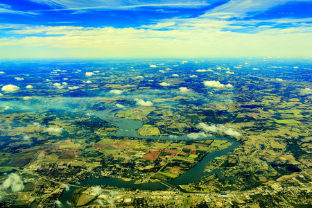 Beautiful Aerial view of Lake Texomaの写真素材