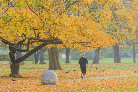 Traveling in the famous Rosenborg Slot, Copenhagen around Autumn seasonの写真素材