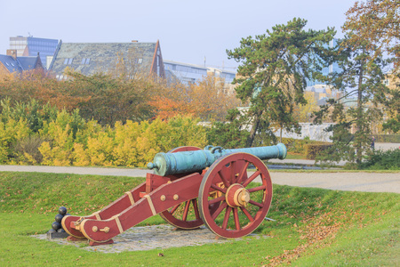 Traveling in the famous Copenhagen around Autumn seasonの写真素材