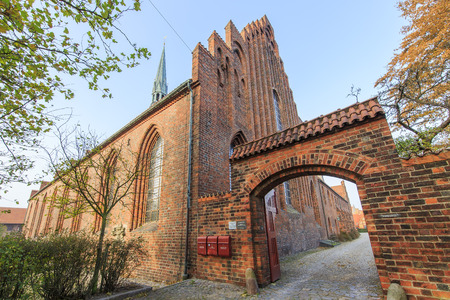 Traveling in the famous HelsingÃ¸r Domkirke, Copenhagen around Autumn seasonの写真素材