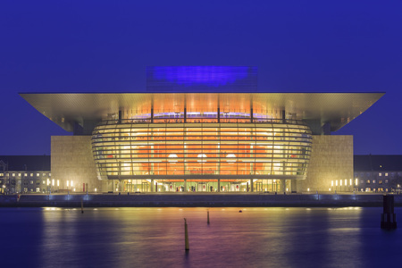 Traveling in the famous Opera House, Copenhagen around Autumn seasonのeditorial素材