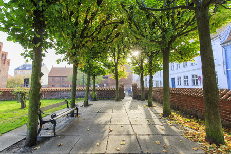 Traveling in the famous Copenhagen around Autumn seasonの写真素材