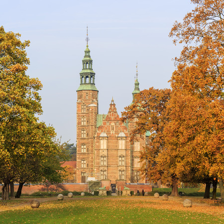 Traveling in the famous Rosenborg Slot, Copenhagen around Autumn seasonのeditorial素材