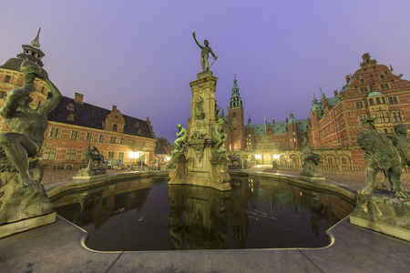 Traveling in the famous Frederiksborg Castle, Copenhagen around Autumn seasonのeditorial素材
