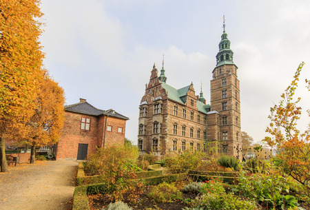 Traveling in the famous Rosenborg Slot, Copenhagen around Autumn seasonのeditorial素材