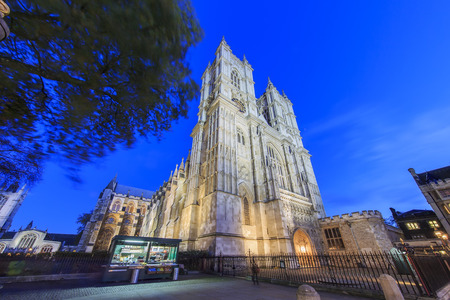 Traveling in the famous Westminster Abbey, London, United Kingdom around twilightのeditorial素材