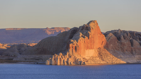 The famous Glen Canyon around Lake Powell, Page, Arizonaの写真素材
