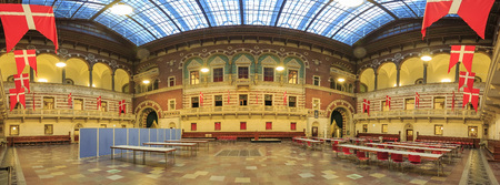 The famous Copenhagen City Hall in Copenhagen, Denmark, indoorのeditorial素材