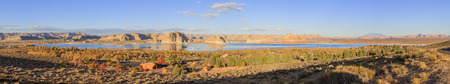 The famous Glen Canyon around Lake Powell, Page, Arizonaの写真素材