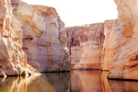 The famous Antelope Canyon from boat trip, Page, Arizonaの写真素材