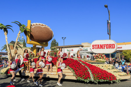 Pasadena, California, USA - January 1, 2016: Superb Tournament of the famous Roses Parade - America's New Year Celebration, held in Pasadena, Californiaのeditorial素材