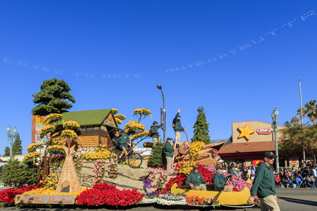 Pasadena, California, USA - January 1, 2016: Superb Tournament of the famous Roses Parade - America's New Year Celebration, held in Pasadena, Californiaのeditorial素材