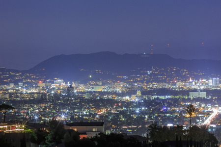 Los Angeles downtown skyline near Culver City, のeditorial素材