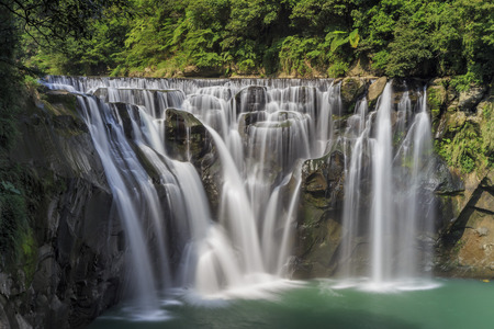The famous Shifen Waterfall at New Taipei City, Taiwanの写真素材