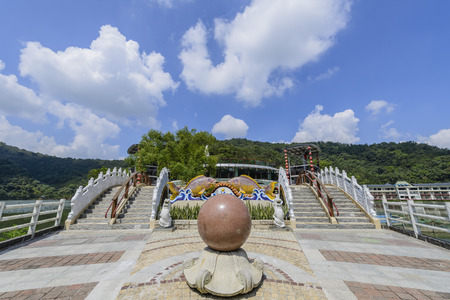 Beautiful Li Yu Lake at Nantou, Taiwanの写真素材