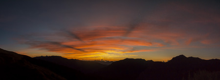 Sun rise scenic at the famous nature landscape of Hehuanshan, Taiwanの写真素材