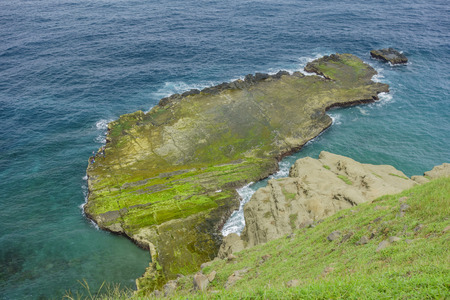 Little Taiwan style shape island at Penghu island of Taiwanの写真素材
