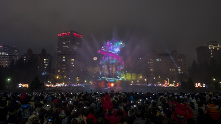 New Year dragon light show at Taipei City, Taiwanのeditorial素材