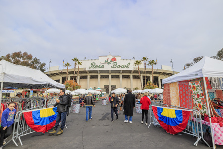 Pasadena, California, USA - January 10, 2016: The famous flea market at Rose bowl, held in Pasadena, Californiaのeditorial素材