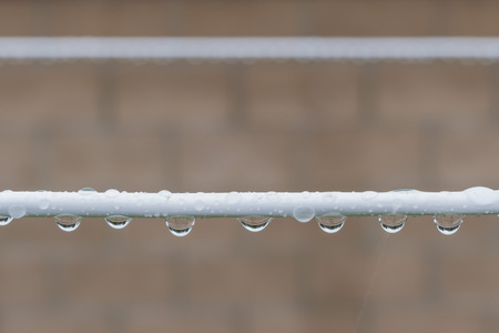 Heavy rain make rain water drops everywhereの写真素材