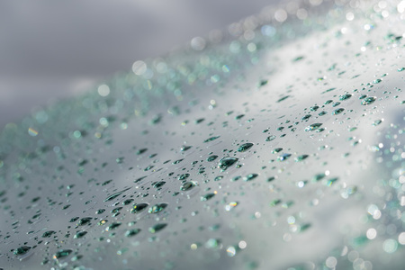 water drops on windshieldの写真素材