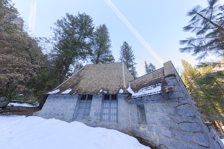 The famous LeConte Memorial Lodge of Yosemite, morningのeditorial素材