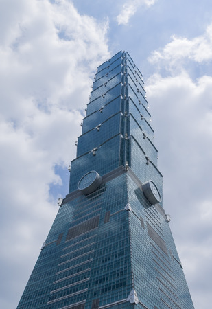 The Taipei landmark - Taipei 101 with blue sky, Taiwanのeditorial素材