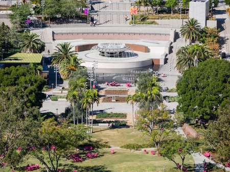 Aerial view of Grand Park at Los Angeles downtownのeditorial素材